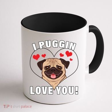 I Puggin Love You Coffee Mug back