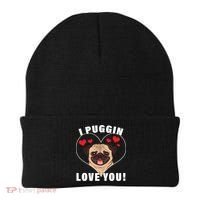 I Puggin Love You Beanie thumb 0