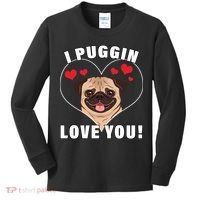 I Puggin Love You Kids Long Sleeve Shirt thumb 0