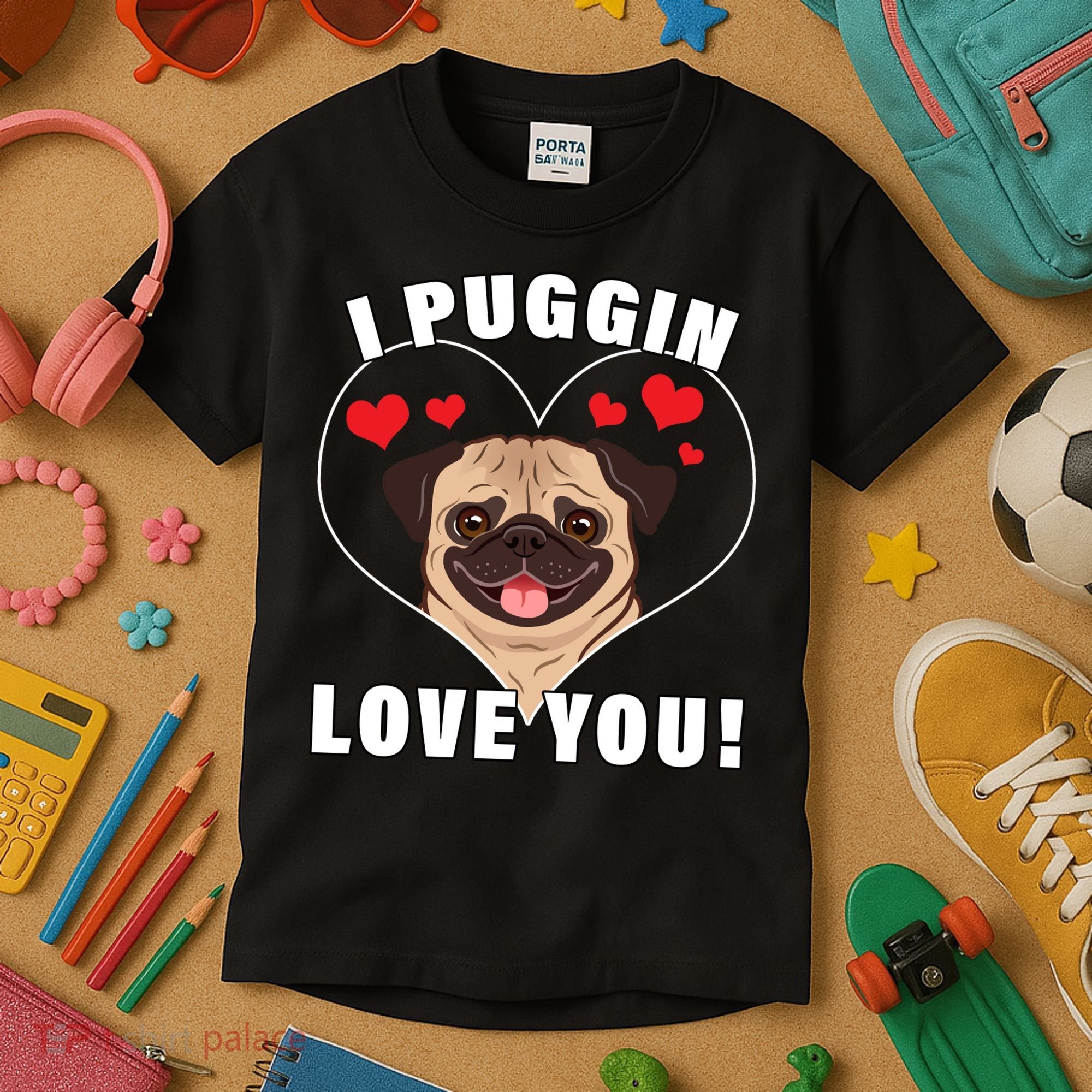 I Puggin Love You Kids T-Shirt