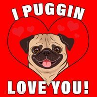 I Puggin Love You Santa Hat thumb 1