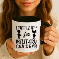 I Purple Up For Military Children Month Coffee Mug thumb 3