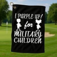 I Purple Up For Military Children Month Golf Towel thumb 1