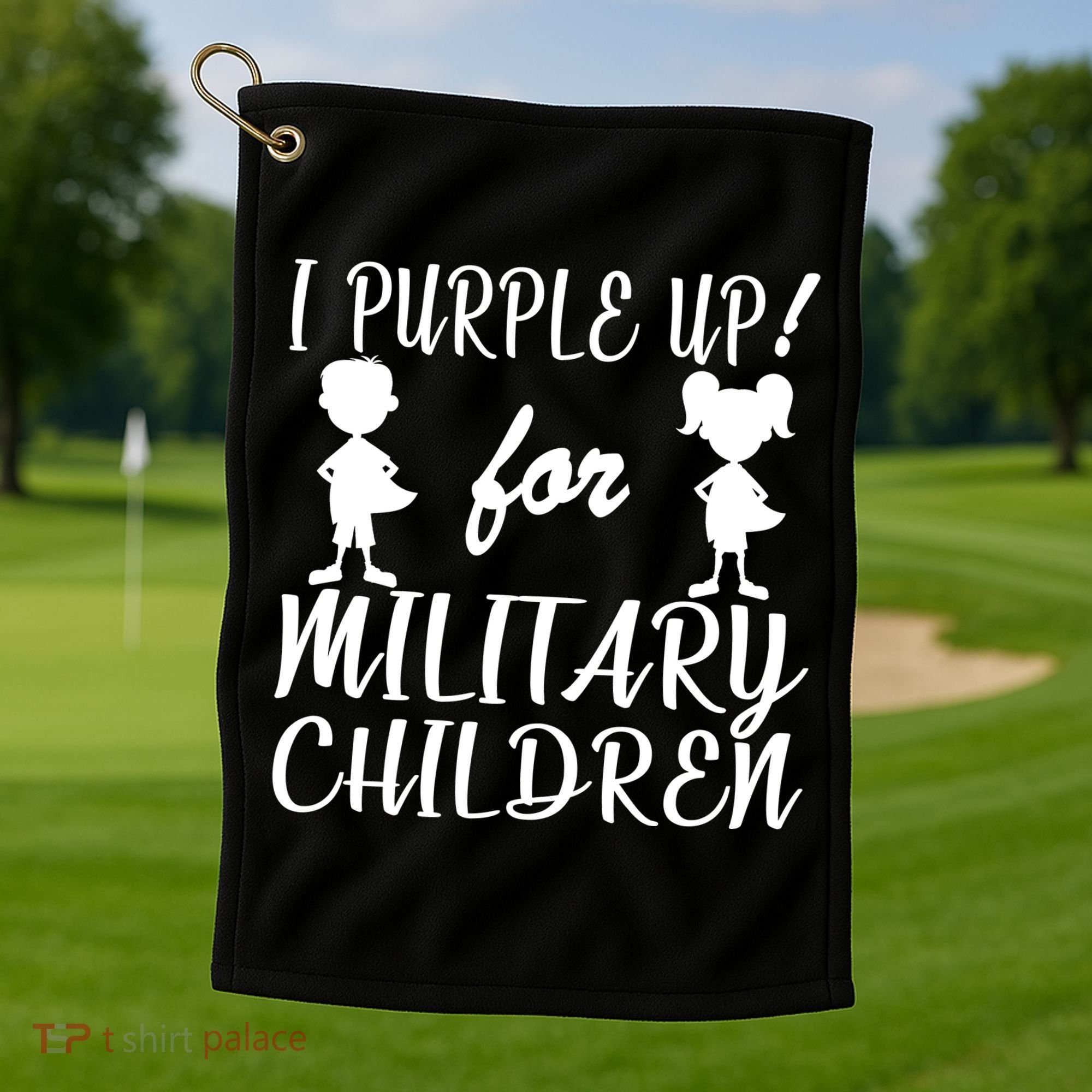 I Purple Up For Military Children Month Golf Towel