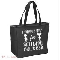 I Purple Up For Military Children Month Tote Bag thumb 2