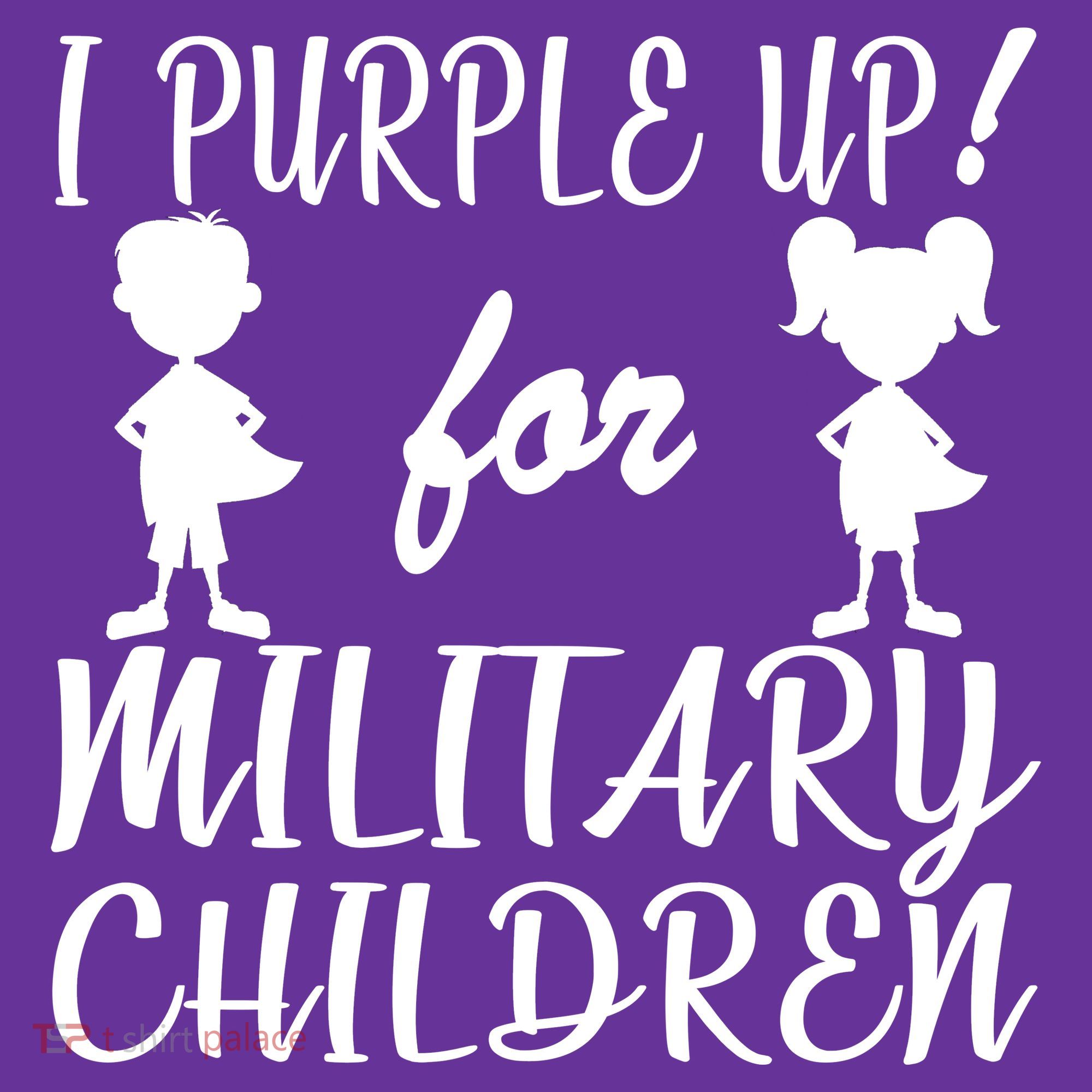 I Purple Up For Military Children Month Button
