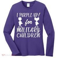 I Purple Up For Military Children Month Women's Long Sleeve Shirt thumb 0