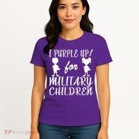 I Purple Up For Military Children Month Women's T-Shirt thumb 4