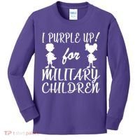 I Purple Up For Military Children Month Kids Long Sleeve Shirt thumb 0