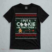 I Put A Cookie In That Oven Ugly Christmas Sweater T-Shirt thumb 5