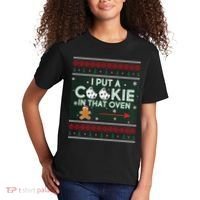 I Put A Cookie In That Oven Ugly Christmas Sweater Kids T-Shirt thumb 2