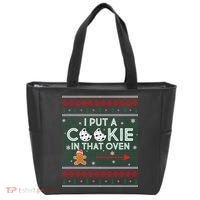 I Put A Cookie In That Oven Ugly Christmas Sweater Tote Bag thumb 0