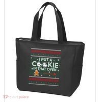 I Put A Cookie In That Oven Ugly Christmas Sweater Tote Bag thumb 3