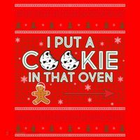 I Put A Cookie In That Oven Ugly Christmas Sweater Santa Hat thumb 1