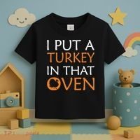 I Put A Turkey In That Oven Toddler T-Shirt thumb 3