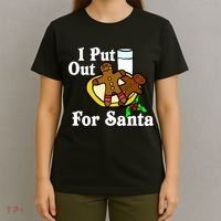 I Put Out For Santa Cookies and Milk T-Shirt thumb 4