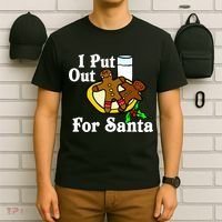 I Put Out For Santa Cookies and Milk T-Shirt thumb 6