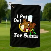 I Put Out For Santa Cookies and Milk Golf Towel thumb 1