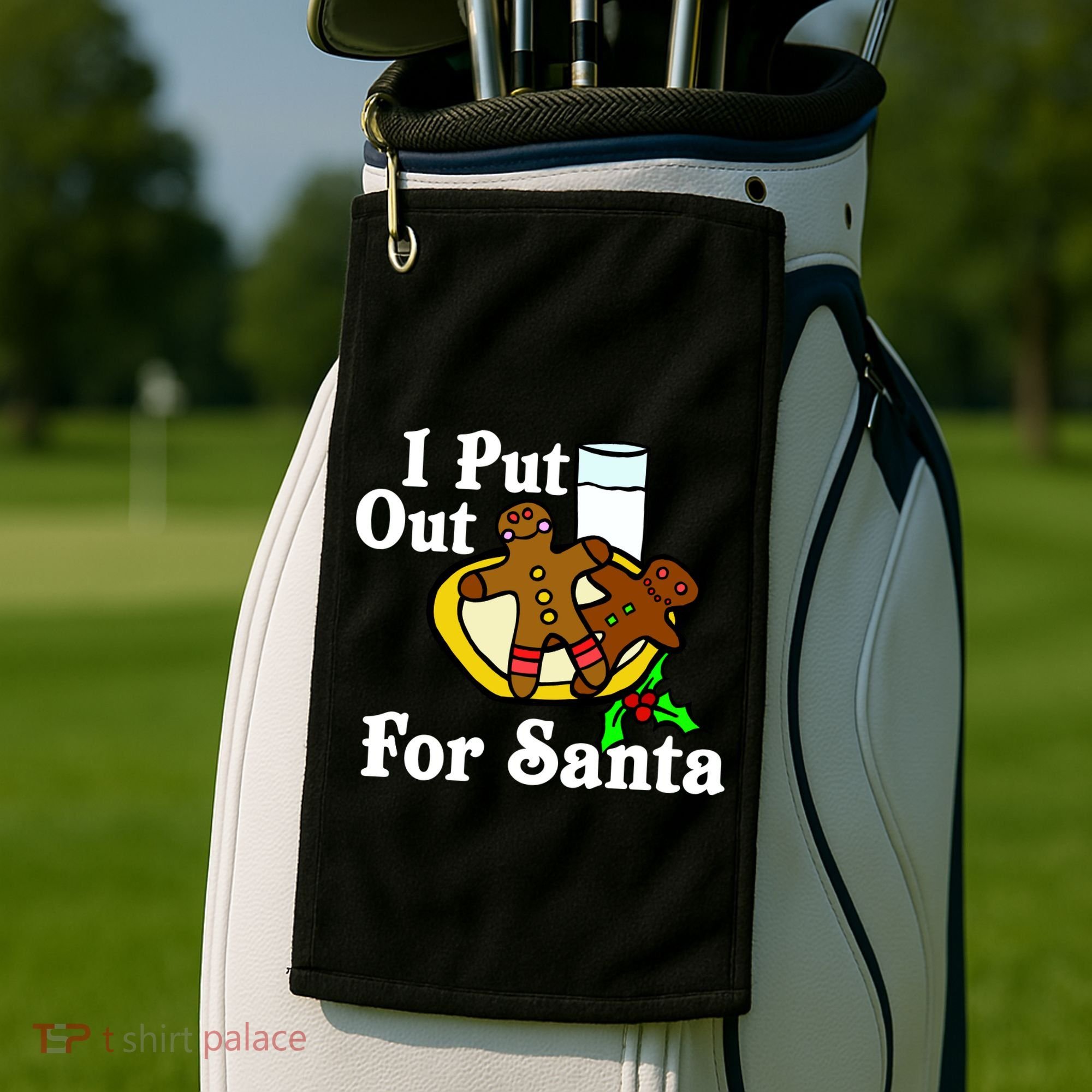 I Put Out For Santa Cookies and Milk Golf Towel