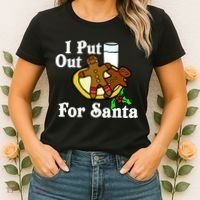 I Put Out For Santa Cookies and Milk Women's T-Shirt thumb 2