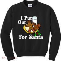 I Put Out For Santa Cookies and Milk Kids Sweatshirt thumb 0