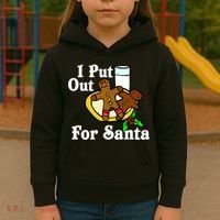 I Put Out For Santa Cookies and Milk Kids Hoodie thumb 3