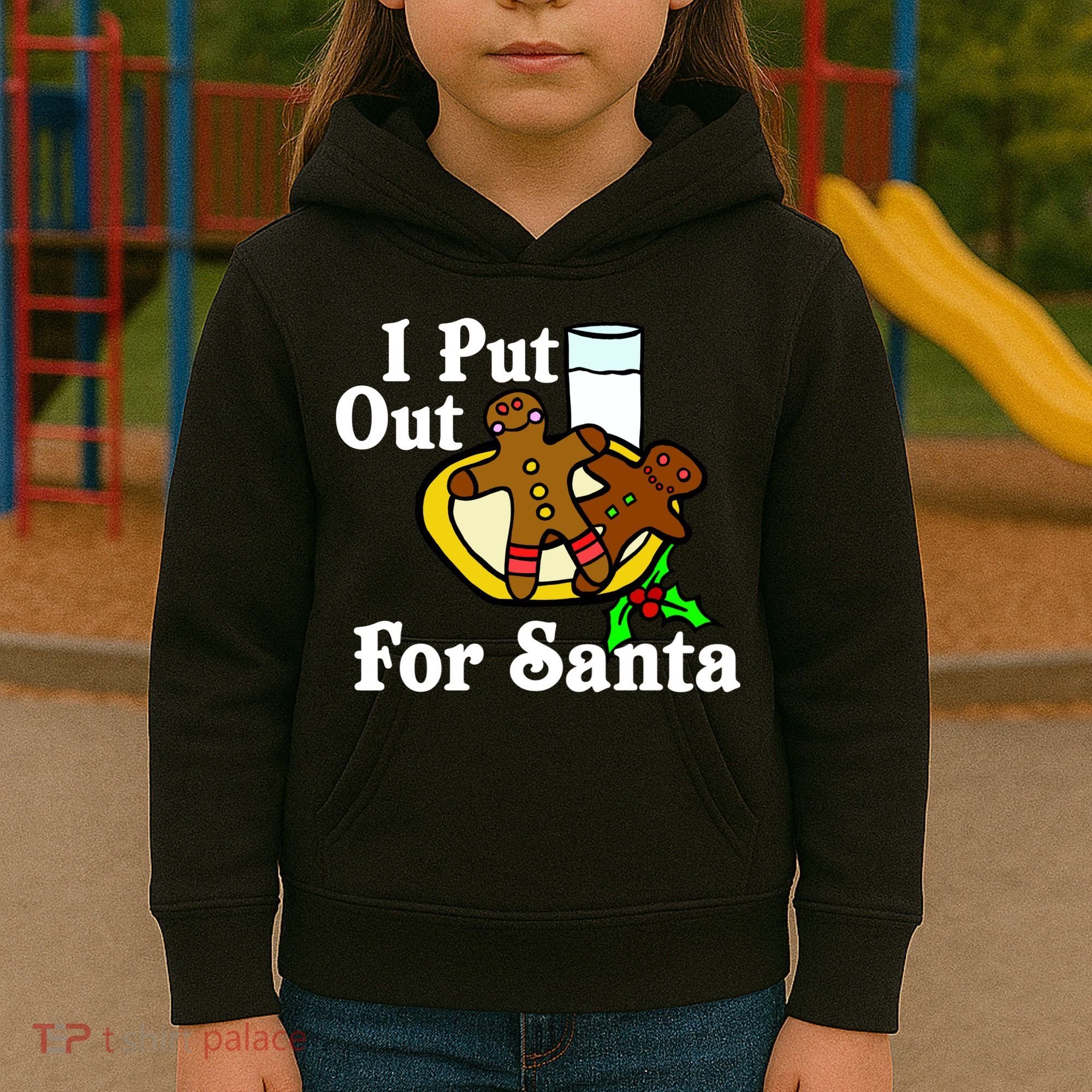 I Put Out For Santa Cookies and Milk Kids Hoodie