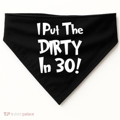 I Put The Dirty In 30 Funny Birthday Gift USA-Made Doggie Bandana