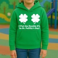 I Put the Double D's In St. PaDDy's Day Funny St. Patrick's Day Kids Hoodie thumb 3