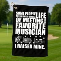I Raised Mine Favorite Musician Golf Towel thumb 1