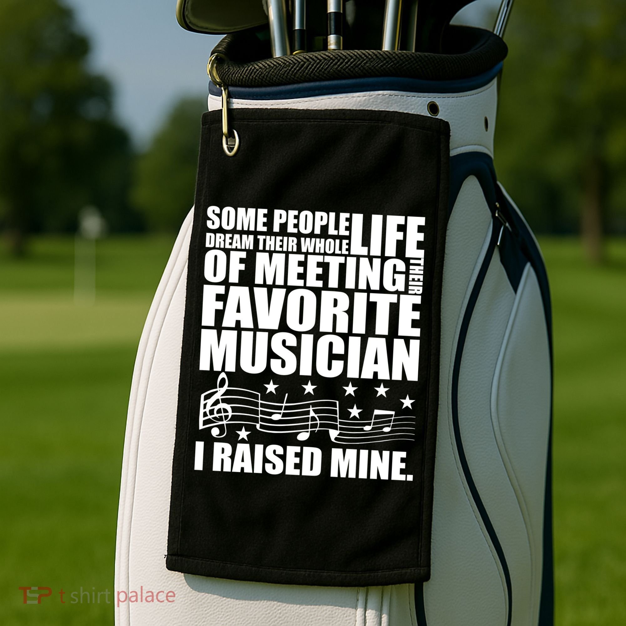 I Raised Mine Favorite Musician Golf Towel