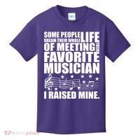 I Raised Mine Favorite Musician Kids T-Shirt thumb 0