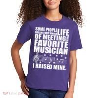 I Raised Mine Favorite Musician Kids T-Shirt thumb 2
