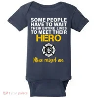 I Raised My Firefighter Hero Baby Bodysuit thumb 0