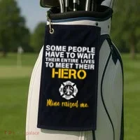I Raised My Firefighter Hero Golf Towel thumb 2