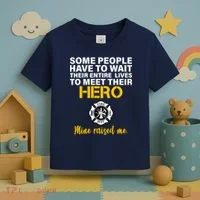 I Raised My Firefighter Hero Toddler T-Shirt thumb 3