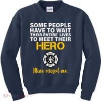 I Raised My Firefighter Hero Kids Sweatshirt thumb 0