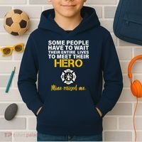 I Raised My Firefighter Hero Kids Hoodie thumb 2