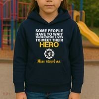 I Raised My Firefighter Hero Kids Hoodie thumb 3