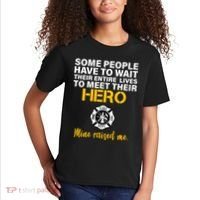 I Raised My Firefighter Hero Kids T-Shirt thumb 2