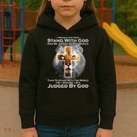 I Rather Stand With God And Be Judge By The World Kids Hoodie thumb 3