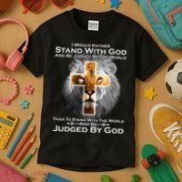 I Rather Stand With God And Be Judge By The World Kids T-Shirt thumb 3