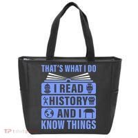 I Read History And I Know Things Funny Tote Bag thumb 0