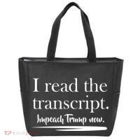 I Read The Transcript Impeach Trump Now Tote Bag thumb 0
