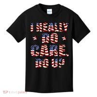 I Really Do Care Do U? USA Kids T-Shirt thumb 0