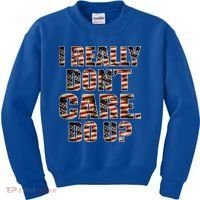 I Really Don't Care Do U Patriotic Trump Kids Sweatshirt thumb 0