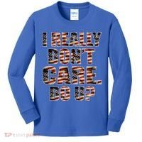 I Really Don't Care Do U Patriotic Trump Kids Long Sleeve Shirt thumb 0