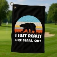 I Really Like Bears Golf Towel thumb 1