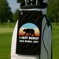 I Really Like Bears Golf Towel thumb 2