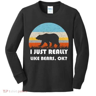 I Really Like Bears Kids Long Sleeve Shirt